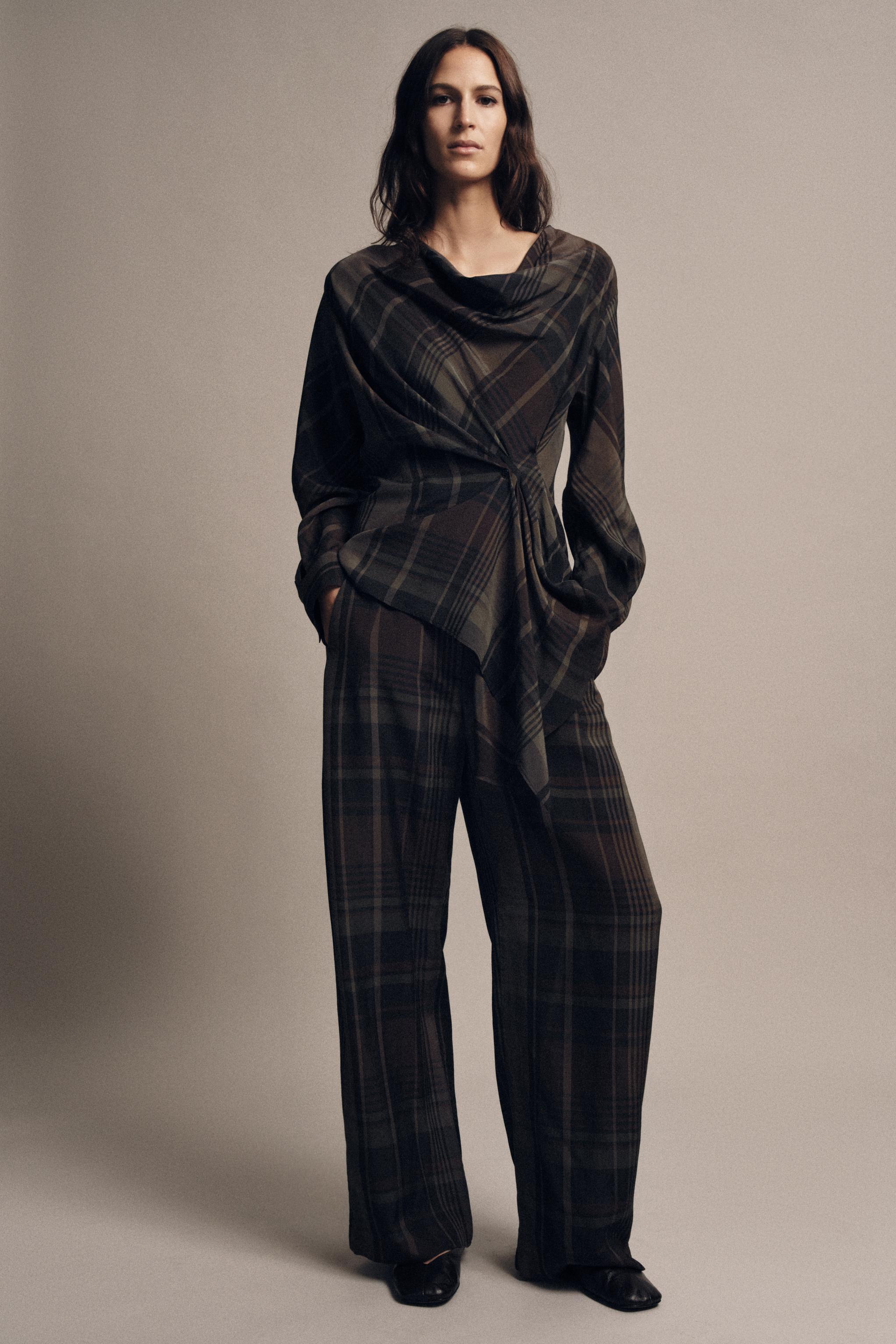 ZW COLLECTION PLAID BALLOON PANTS